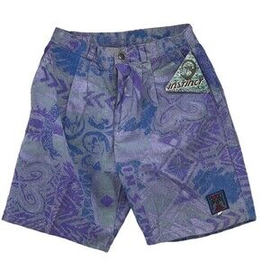Instinct Shorts Mens Size 30 Tribal Purple Board Walking Casual Cotton Blue